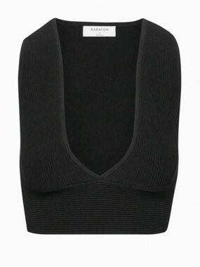 NWT Aritzia Babaton Sculpt Knit Deep V Cropped Tank Size S